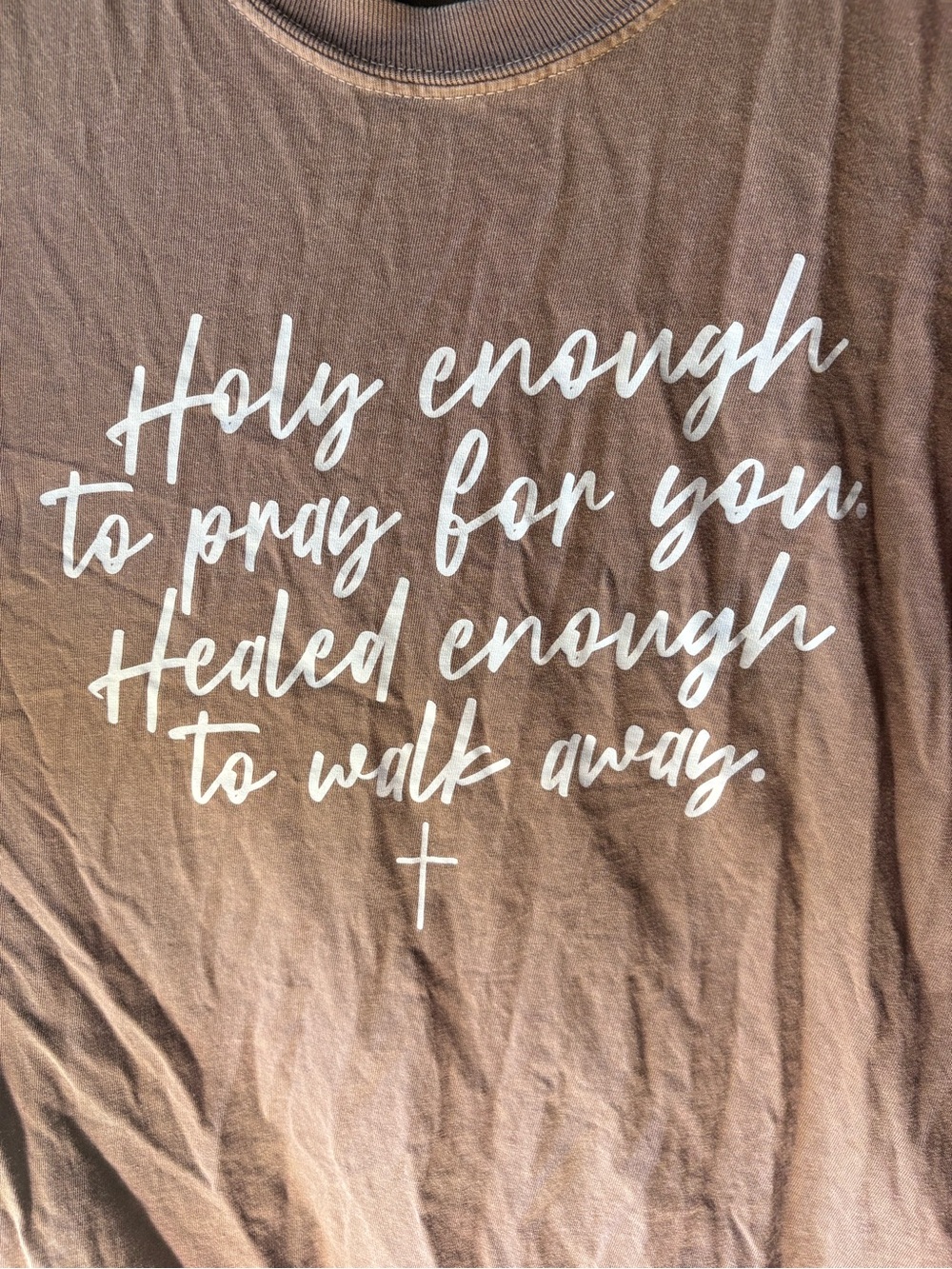 Comfort Colors Brown Short Sleeve Tee with White Script